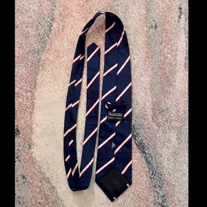 Acumen Men’s Navy Striped Woven Jacquard 100% Silk Tie
